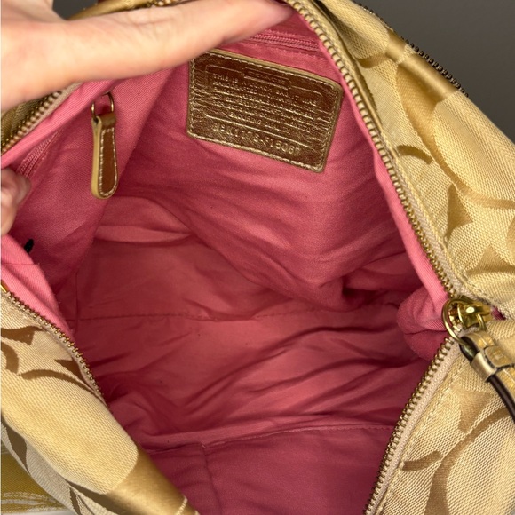 Coach Beige and Gold Signature Shoulder Bag 2011 - Picture 6 of 7
